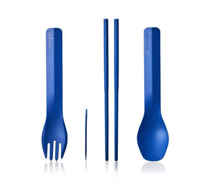 GoBites Quattro - Portable Reusable Utensil Set: Blue