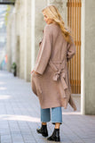 EFFORTLESS KNITTED TRENCH COAT: LATTE