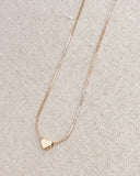 Gold Mini Heart Tag Necklace on Fine Chain