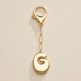 Bubble Letter Initial Keychain – Gold