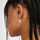 Pilgrim - ELLIANA freshwater pearl hoop earrings - Gold