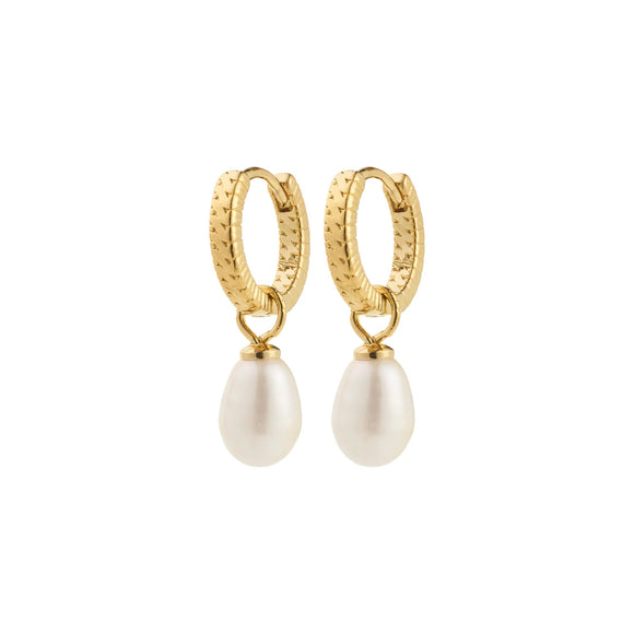 Pilgrim - ELLIANA freshwater pearl hoop earrings - Gold