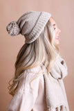 Boucle Pom Beanie: Beige