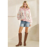 Sweater with Horse Print: Pink