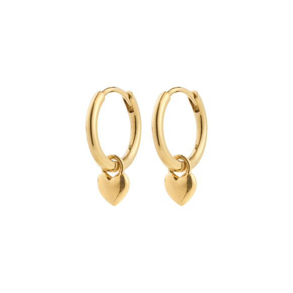 Pilgrim - ALAIA recycled tiny heart pendant earrings - Gold