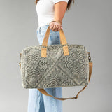 Panache - Sage Vintage Inspired Textured Duffel