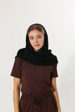 Soft Knit Triangle Shawl Scarf: Black