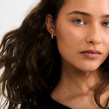 Pilgrim - TATUM recycled small crystals hoop earrings 14 mm