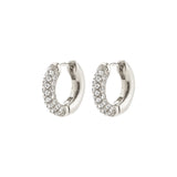 Pilgrim - TATUM recycled small crystals hoop earrings 14 mm