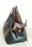 Premium Dachshund Bag Charm -Braided Leather Purse Accessory