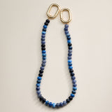 Colorful Beaded Bag Charm with Gold Clasp Trendy Accessory: Blue