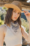 Classic Paisley Floral Bandana - Lightweight Cotton 🌼: Beige