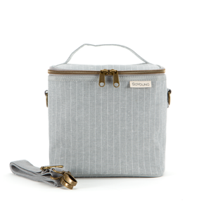 Pinstripe Heather Grey Petite Lunch Poche