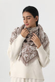Women Paisley Print Tassel Triangle Scarf Warm Shawl Wrap: Mocha