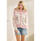 Sweater with Horse Print: Pink