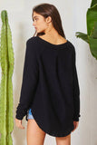 Boat Neck Solid Top: BLACK