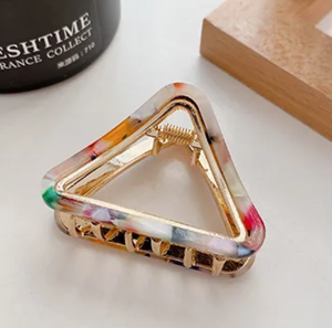 Ariel Acetate and Metal Claw Clip: Rainbow