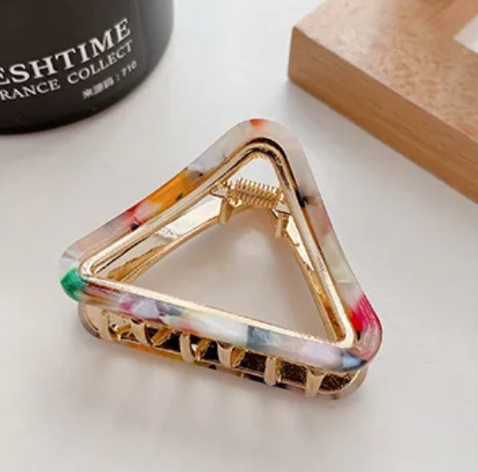 Ariel Acetate and Metal Claw Clip: Rainbow