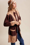 Western Horseshoe Belted Cardigan