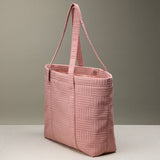 Luxe Terry Irregular Grid Pattern Tote Bag