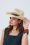 Boho Raffia Cowboy Hat: Eco Western Hat: Mocha