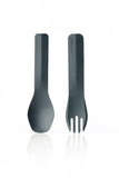 GoBites Duo - Portable Reusable Spork Utensil: Gray