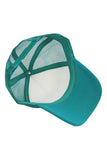 Bling Rainbow Pride Flag Two Tone Sponge Trucker Hat: White/Teal