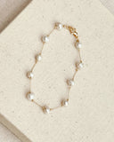 Freshwater Pearl Bracelet – Gold Beaded Pearl Chain Bracelet