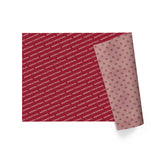 30" x 10' Holiday Reversible Wrapping Paper | Merry Christmas White on Red/Red Watercolor Dots