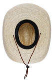 Ranch Open Weave Palm Straw Cowboy Hat: Beige