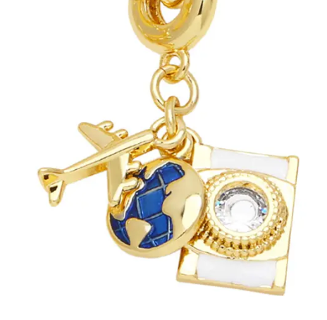 Charm Necklace - Travel Talisman Stainless Steel Necklace: Camera