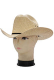 Men's Cattleman Natural Straw Western Tejana Cowboy Hat: 59 cm