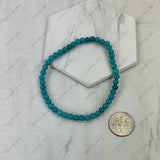 4mm blue turquoise stone stretch Bracelet