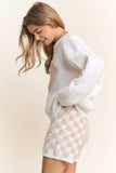 Soft Knit HEART Shape Sweater Top: Cream Beige