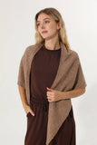 Soft Knit Triangle Shawl Scarf: Mocha