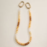 Colorful Beaded Bag Charm with Gold Clasp Trendy Accessory: Brown