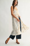 Sheer Floral Lace Ruffle Cover Up Top: CREAM