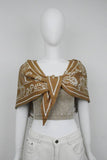 Paisley Knit Triangle Scarf Winter Head Wrap: Mocha