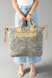 Panache - Sage Vintage Inspired Textured Tote