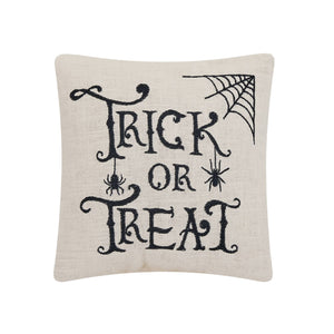 Trick Or Treat Embroidered Pillow