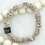 Blush Silks -Finest Grade Pure Mulberry Silk Mini Scrunchies: Gold