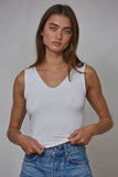 Seamless Reverse U-V Neck Tank: White