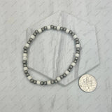 Silver Navajo pearl with blue turquoise stone beads Bracelet