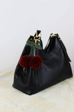 Genuine Rabbit Fur Cherry Bag Charm – Plush Bag Accent