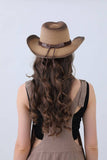 Classic Western Cowboy Hat with Star Accent: Brown