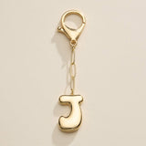 Bubble Letter Initial Keychain – Gold