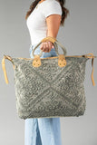 Panache - Sage Vintage Inspired Textured Tote