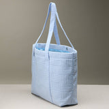 Luxe Terry Irregular Grid Pattern Tote Bag