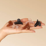 Recycled Plastic Mini Arched Clips 6pc Set - Soft Pink, Mocha & Black