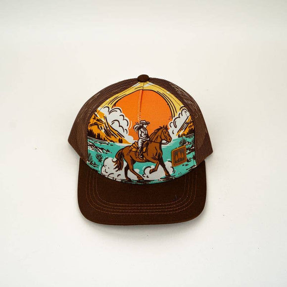 Illustrated Truckers Hats: Dusty Cowgirl